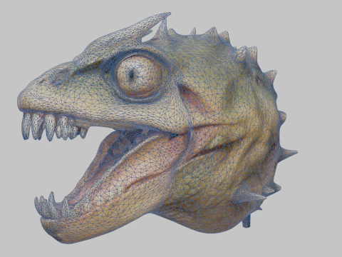 Fantasy Reptile Monster Head 3D Model