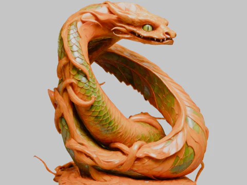 Змія змія прикраса скульптура 3D Модель