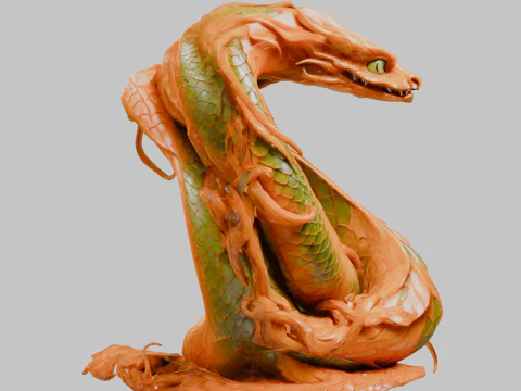 Serpent Snake Decoration Sculpture 3D Model