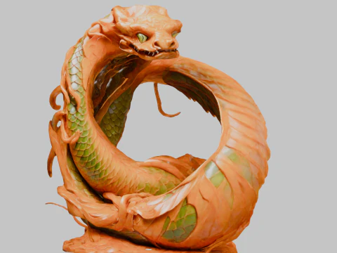 Serpent Snake Decoration Sculpture 3D Model