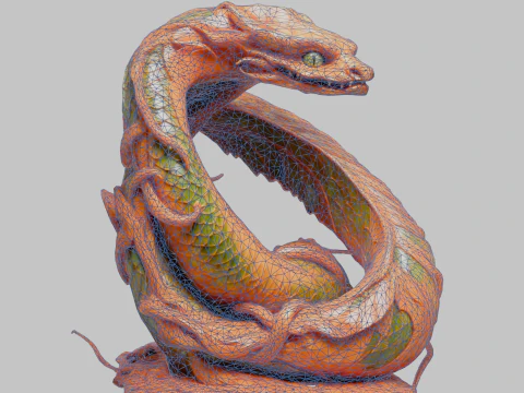 Serpent Snake Decoration Sculpture 3D Model