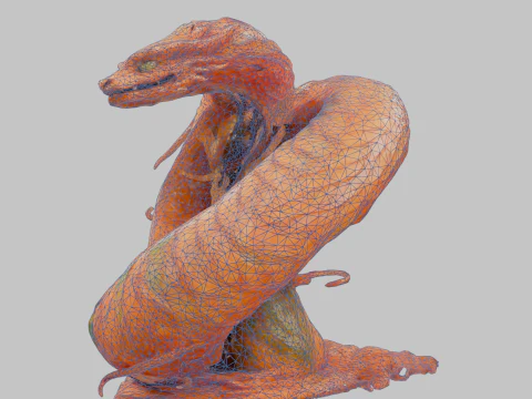 Serpent Snake Decoration Sculpture 3D Model