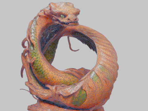 Serpent Snake Decoration Sculpture 3D Model