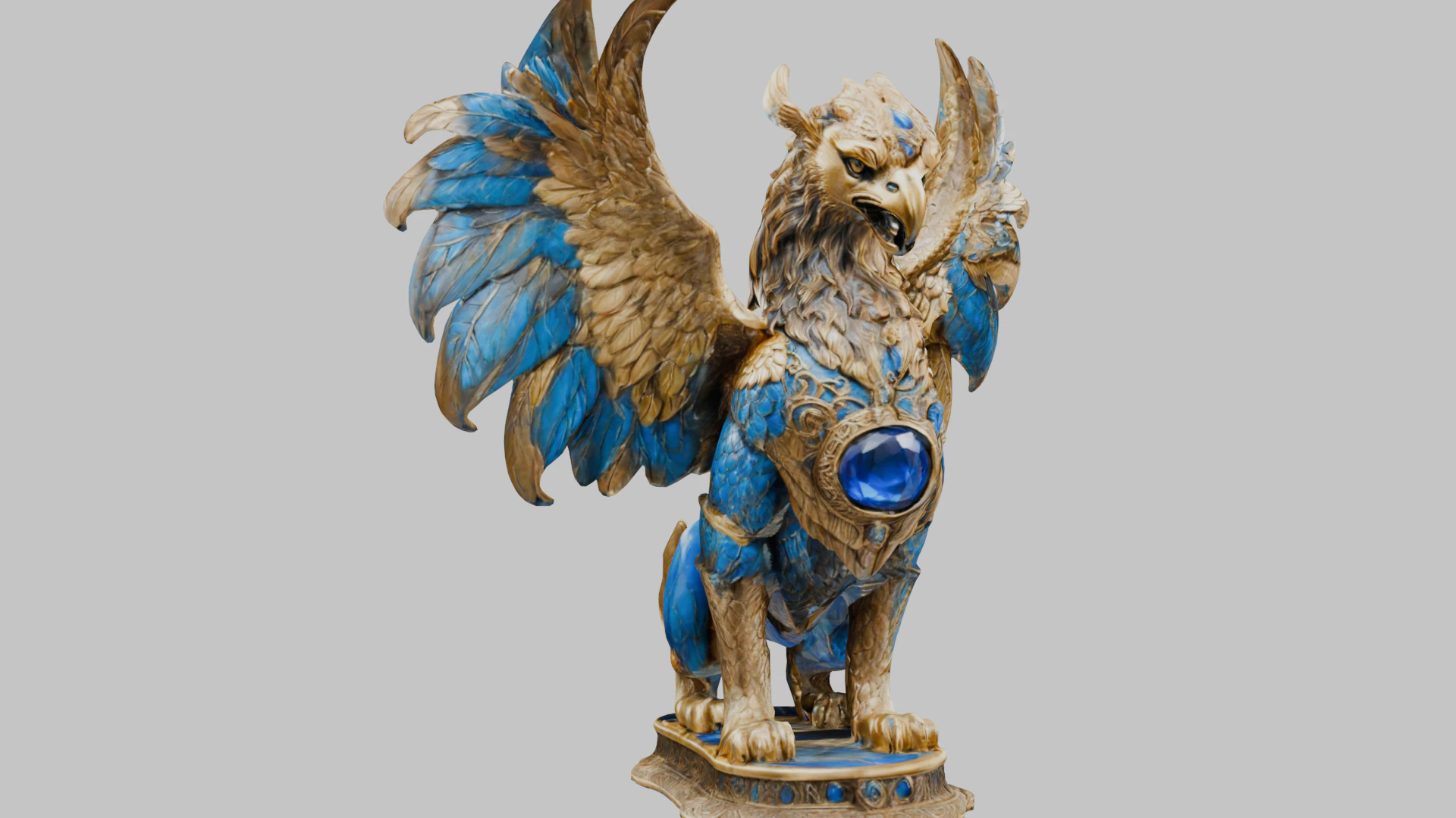 Griffin Sculpture 3D Model .c4d .max .obj .3ds .fbx .stl .blend 