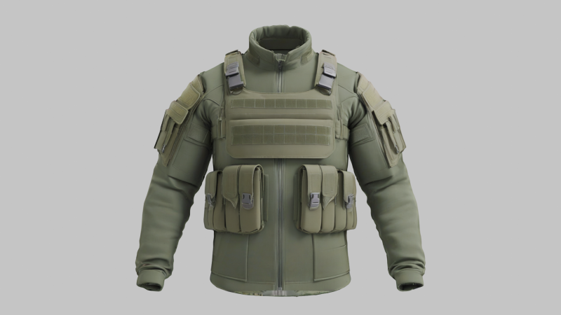 Jaket Militer Model 3D .c4d .max .obj .3ds .fbx .stl .blend