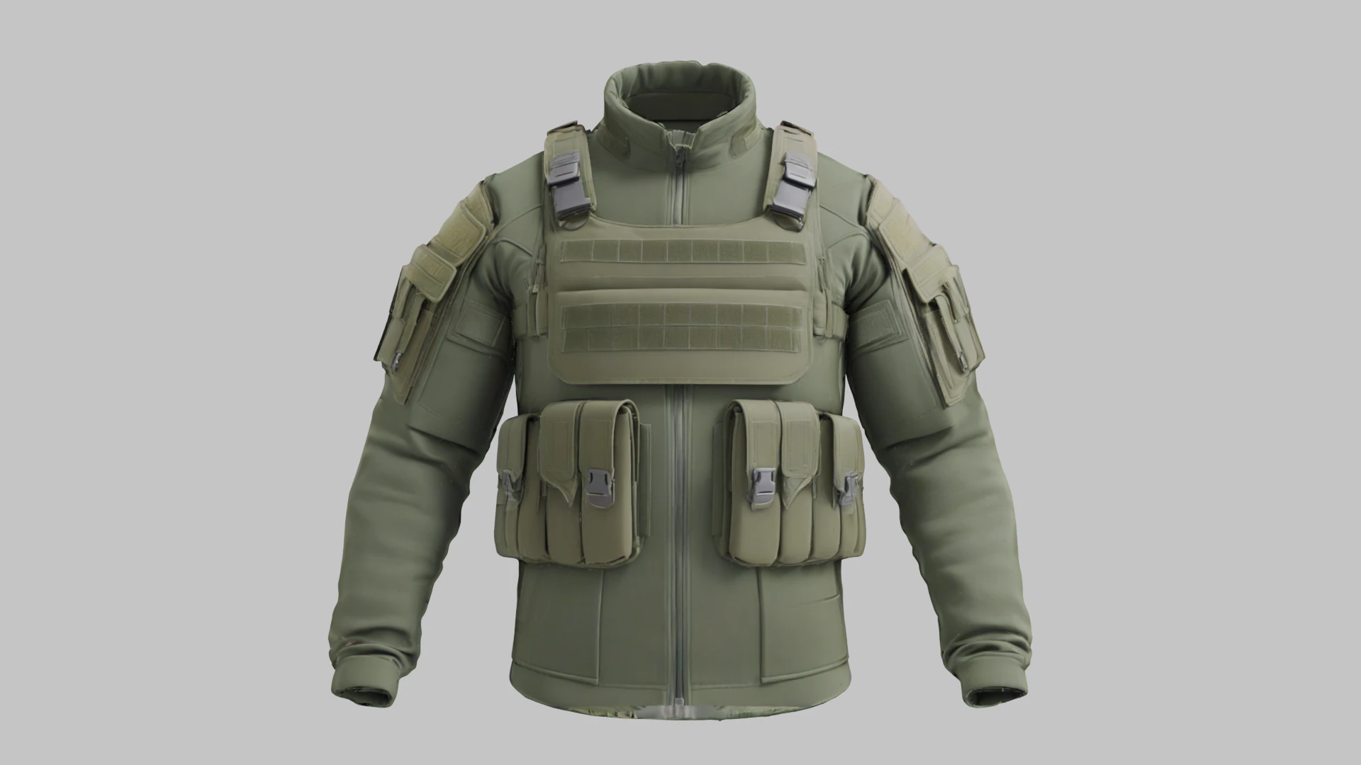 Military Jacket 3D Model .c4d .max .obj .3ds .fbx .stl .blend 