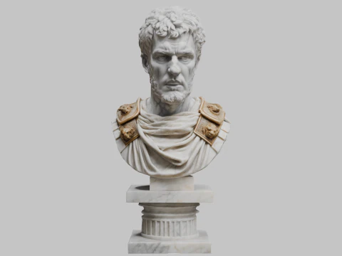 Скульптура римської мармурової фігури 3D Модель