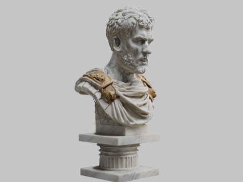 Patung Tokoh Marmer Romawi Model 3D