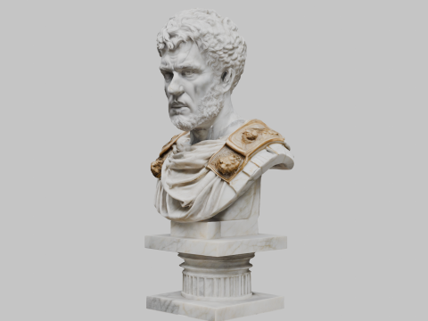 Patung Tokoh Marmer Romawi Model 3D