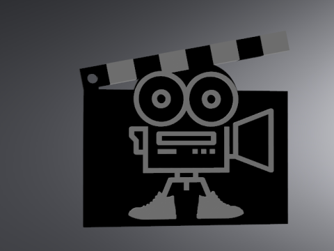 Chaveiro para câmera Clapper de filme e ímã de geladeira Modelo de Impressão 3D