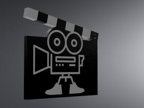 Chaveiro para câmera Clapper de filme e ímã de geladeira Modelo de Impressão 3D