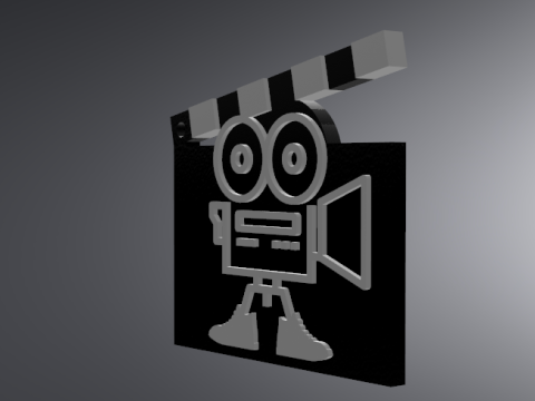 Chaveiro para câmera Clapper de filme e ímã de geladeira Modelo de Impressão 3D