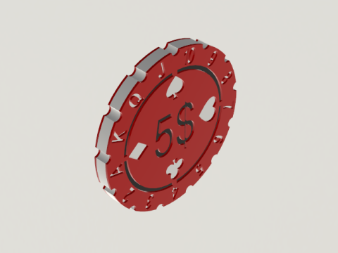 Насадка для покерної фішки 02 3D Принт Модель