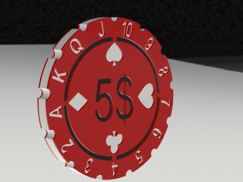 Насадка для покерної фішки 02 3D Принт Модель