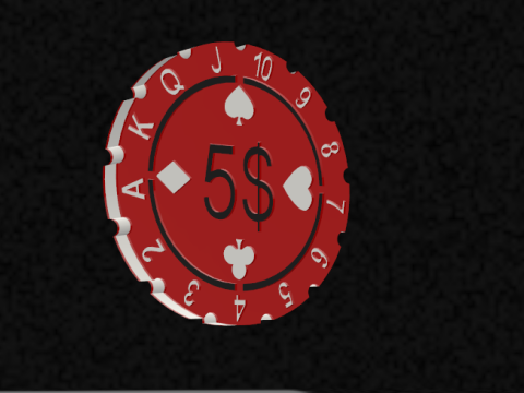 Насадка для покерної фішки 02 3D Принт Модель