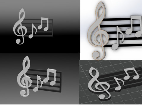 音符冰箱贴 3D 打印 STL 无需支持 3D 打印模型