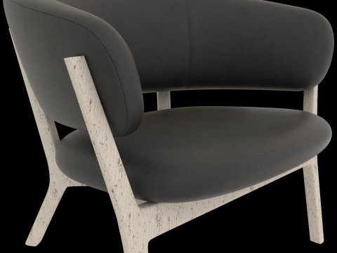 Современное деревянное кресло 3D Модель