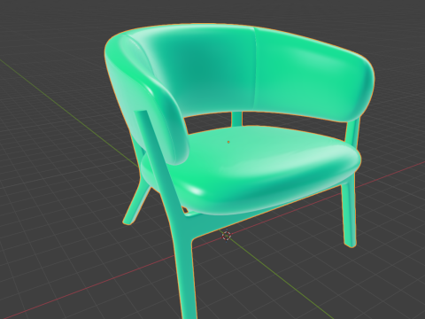 Fauteuil moderne en bois Modèle 3D