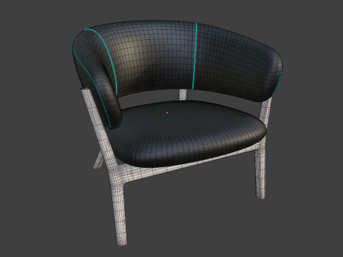Fauteuil moderne en bois Modèle 3D