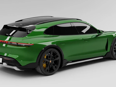 Porsche Taycan Turbo S Cross Turismo With Interior 3D Model