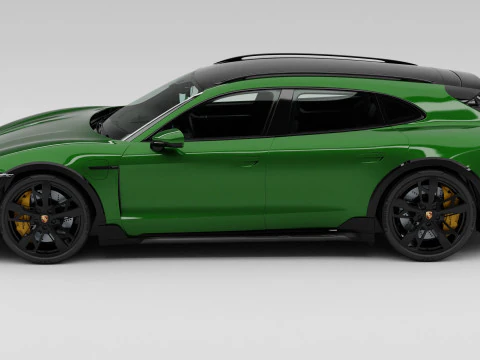 Porsche Taycan Turbo S Cross Turismo With Interior 3D Model