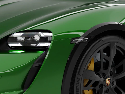 Porsche Taycan Turbo S Cross Turismo With Interior 3D Model