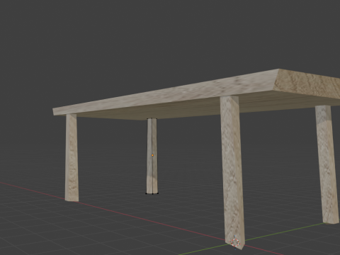Tafel met echte textuur 3D Model