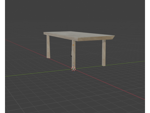 Stół z prawdziwą teksturą Model 3D