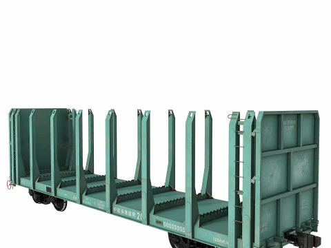 Flatcar 13-198 for timber 3D Model
