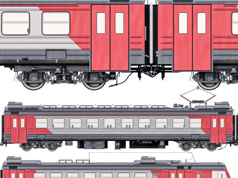 Passenger Train ED4M 3D Model