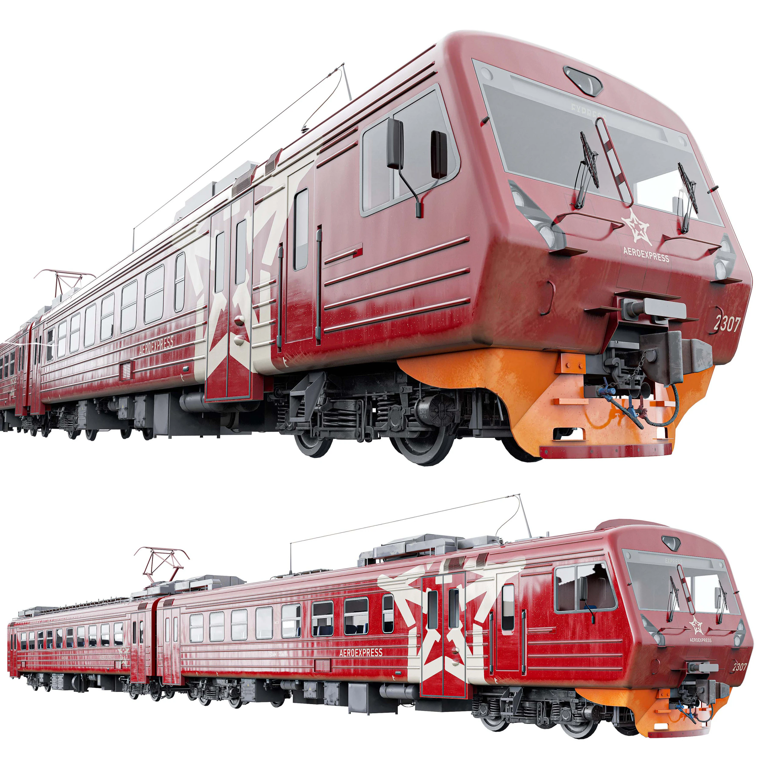 Passenger Train ED4M- EXPRESS 3D Model .c4d .max .obj .3ds .fbx .stl .blend
