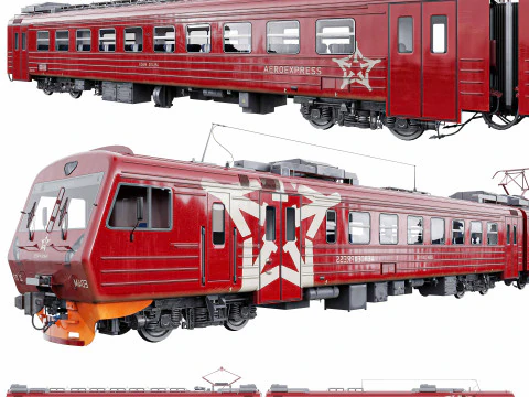 Passenger Train ED4M- EXPRESS 3D Model