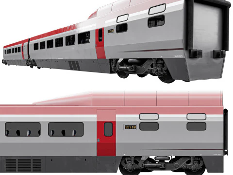 TGV PBKA THALYS-Wagon 3D Model