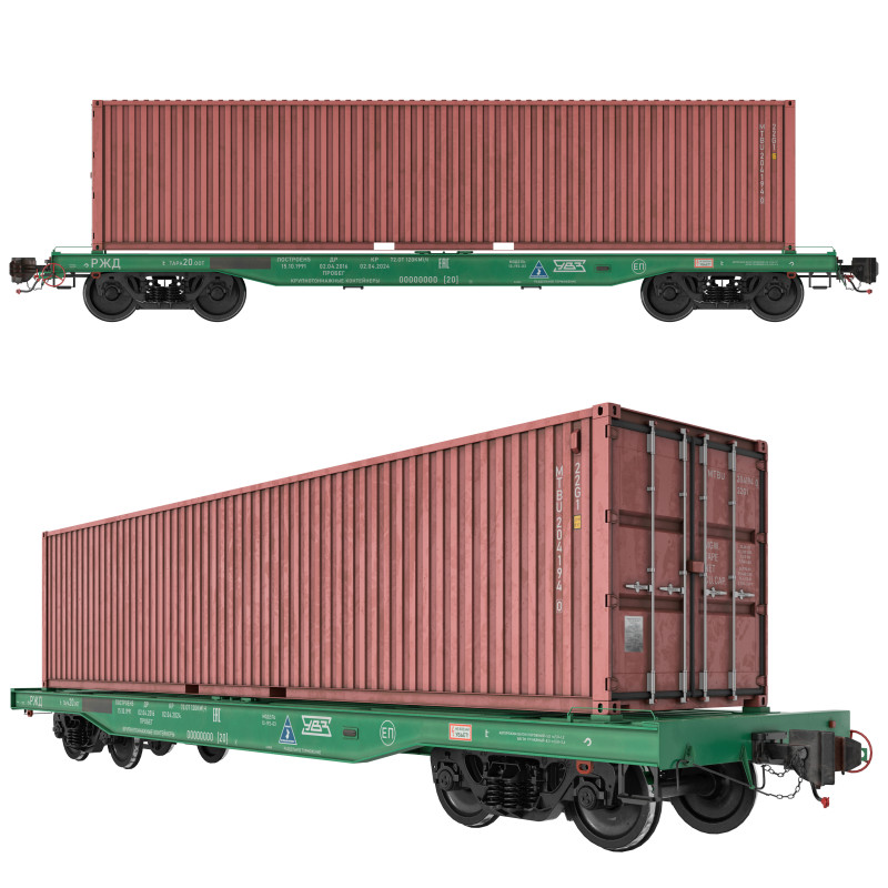 Flat Wagon 13-192-03 3D Model .c4d .max .obj .3ds .fbx .stl .blend 