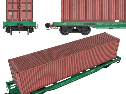 Flat Wagon 13-192-03 3D Model