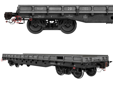 VAGON PLATFORMU 13-192-01 3D Model