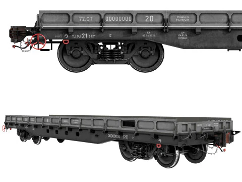 PLATAFORMA DE VAGÕES 13-192-01 Modelo 3D