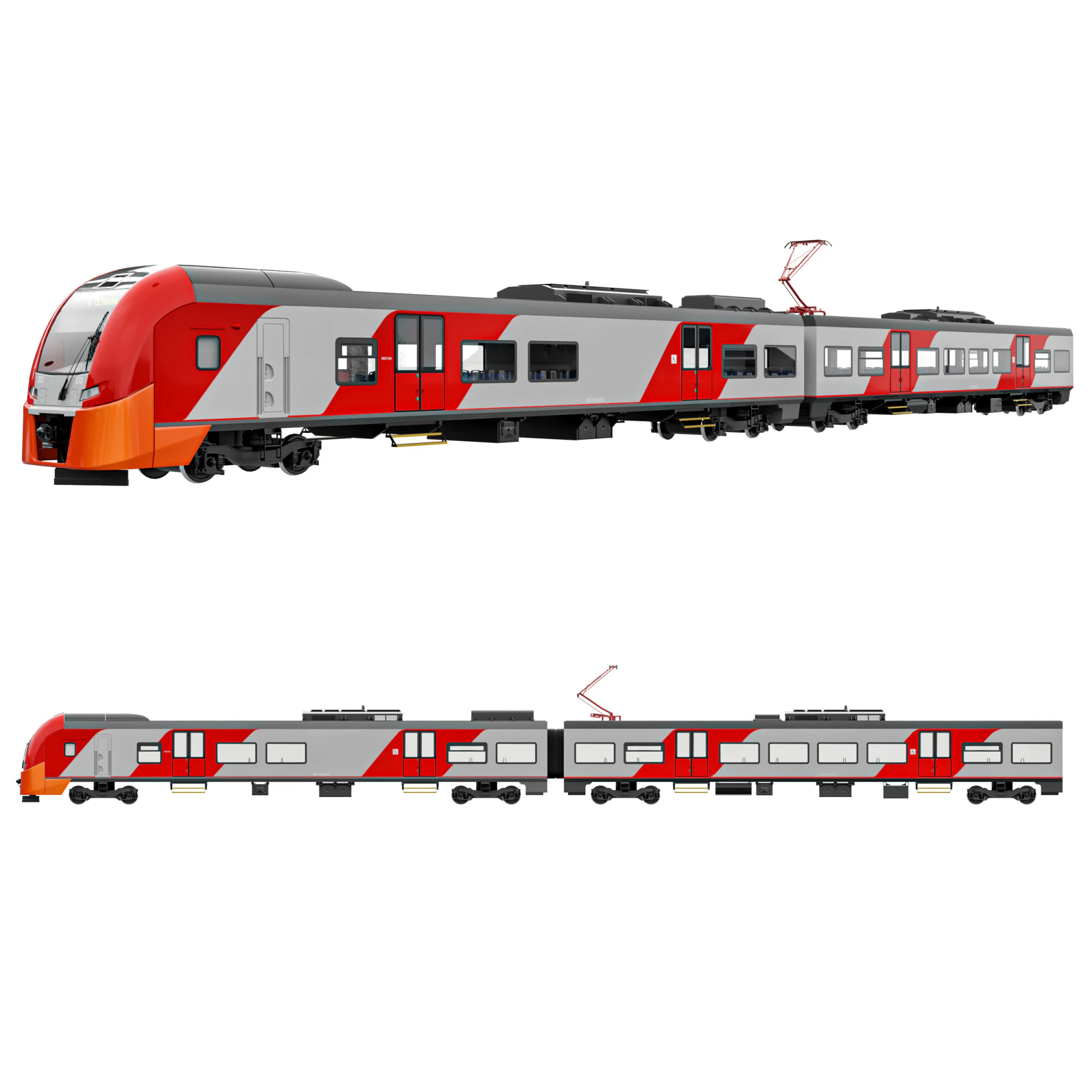 Siemens Desiro Rus Lastochka 3D Model .c4d .max .obj .3ds .fbx .stl .blend 
