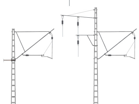 Railway contact network support 3D Model