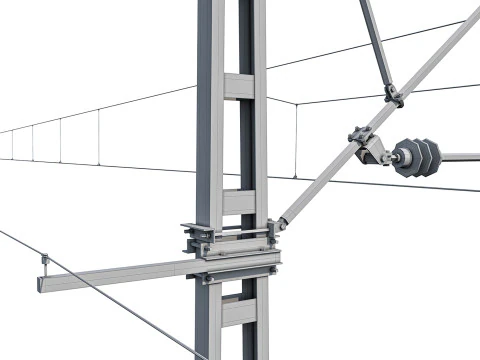 Railway contact network support 3D Model