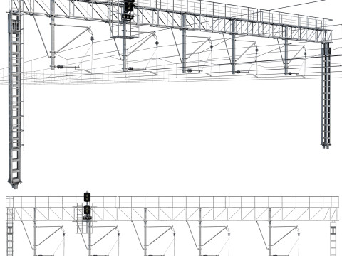 Railway contact network support pack 3 3D Model