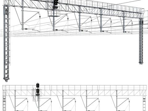 Railway contact network support pack 3 3D Model