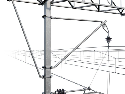 Railway contact network support pack 3 3D Model