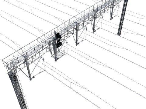 Railway contact network support pack 3 3D Model