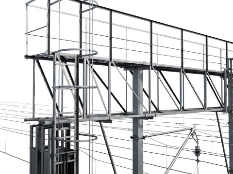 Railway contact network support pack 3 3D Model