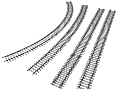 Railroad track set 1520mm 3D Model