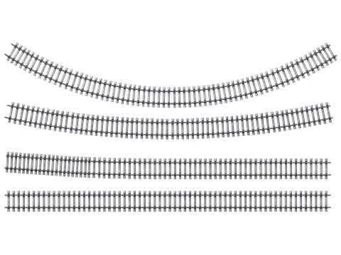 Railroad track set 1520mm 3D Model
