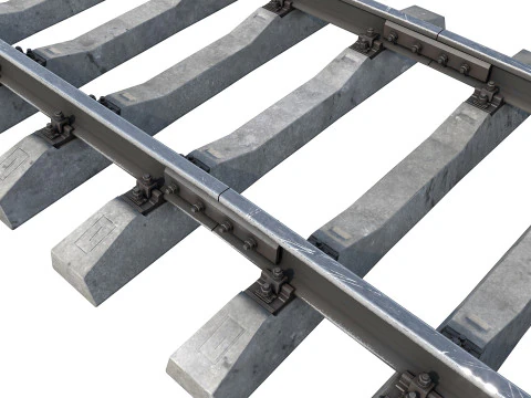 Railroad track set 1520mm 3D Model