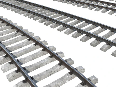 Railroad track set 1520mm 3D Model