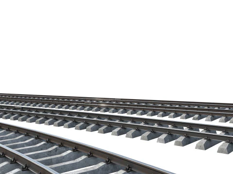 Railroad track set 1520mm 3D Model